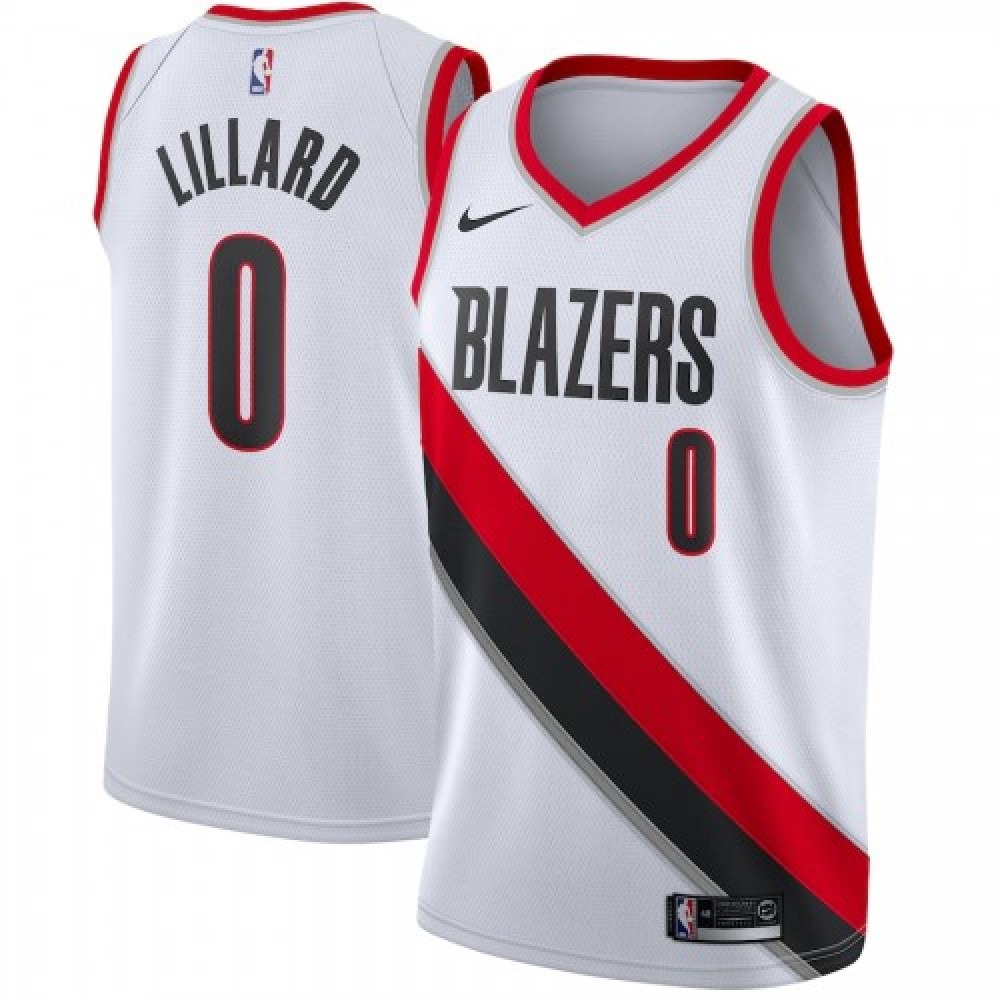 Men's Portland Trail Blazers Damian Lillard #0 White Swingman Jersey - Association Edition-Pro Kit Vault | Brand New 26/27 Sports Jerseys